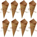 Set aus acht Kraftpapier-Konfetti-Tüten mit Schnüren und Especially for you Aufklebern. - Röhre 30 + Aufkleber 30 + Hanfseil (447#)