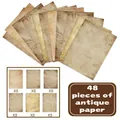 Pack of 48 antique textured papers in 6 vintage styles for DIY scrapbooking - Retro Texture Style F (S968) / 48 Pieces/Pack