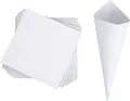 White paper sheets and rolled confetti cone for wedding flower petals and celebrations - Paper Tube (441#) / 30 Sheets / White