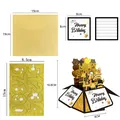 Creative 3D pop-up birthday card kit with golden envelope and glitter number stickers 19cm - 3D Birthday Greeting Card (S662) / Envelope Included