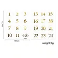 Gold foil advent calendar stickers numbered 1-24 for Christmas countdown decor - Numbers 1-24 Stickers (T7737#) / 2 Sheets/Pack (Total 24 Pcs)