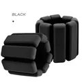 Adjustable silicone weighted wristbands for fitness and running in black finish - Black