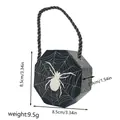 Detail view of octagonal spider web candy bag with dimensions and 9.5g weight info. - Spider Web Style (W5007)
