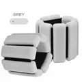 Adjustable grey silicone weighted wristbands and ankle straps for fitness workout and running - Gray