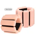 Adjustable silicone weighted wristbands in nude for fitness and running - Nude