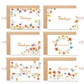 Set assortito di 12 biglietti di ringraziamento floreali con buste in carta kraft - Stile Fresco di Ringraziamento (S897)