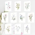 Set di 10 biglietti di auguri floreali ad acquerello con eleganti disegni di fiori - Stile Floreale Squisito (S820)