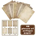 Set of 48 vintage antique style A4 decorative papers for DIY scrapbooking and journaling - Retro Texture Style G (S968) / 48 Pieces/Pack