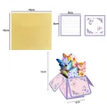 3D pop-up butterfly greeting card set with 19x19cm envelope and 8x8cm message card - 3D Birthday Greeting Card (S664) / Envelope Included