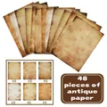 Set of 48 pieces A4 size antique vintage style stationery paper for scrapbooking DIY crafts - Retro Texture Style H (S968) / 48 Pieces/Pack
