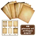 Set of 48 pieces of vintage A4 antique paper featuring six different aged textures - Retro Texture Style I (S968) / 48 Pieces/Pack