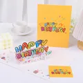Creative 3D pop-up birthday card with a colorful Happy Birthday greeting design - Yellow Birthday 3D Card (S633) / Envelope Included
