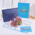 Creative 3D pop-up Happy Birthday card with navy heart envelope and message card - 3D Birthday (S647) / Envelope Included