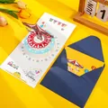 Exquisite creative 3D pop-up birthday card featuring a carousel and navy envelope - 3D Birthday - Rocking Horse (S611) / Envelope Included