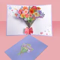 Vibrant 3D pop-up floral greeting card with a matching purple decorative envelope set - 3D - Colorful (S608) / Envelope Included