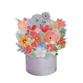 Exquisite 3D pop-up flower bouquet greeting card with Best Wishes gold foil print - Purple 3D Greeting Card (S613) / Envelope Included