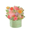 Creative 3D pop-up floral greeting card with 'Best Wishes' text on mint green base - Green 3D Greeting Card (S613) / Envelope Included