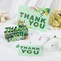 Premium 3D pop-up thank you greeting card featuring floral design in green finish - Light Green Thank You 3D Card (S645) / Envelope Included