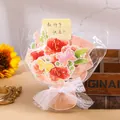 Biglietto d'auguri 3D fai da te a forma di bouquet per la festa degli insegnanti - Rosso