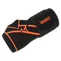 Professional black and orange compression wrist brace with adjustable support strap - S (Fits Wrist 17-19cm) / Black Orange