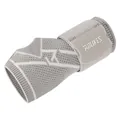 Breathable grey fly-knit compression wrist brace for gym fitness and sports support - S (Fits Wrist 17-19cm) / Grey/White