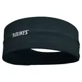 Black elastic sports sweatband for running and fitness with white AOLIKES logo - Navy Blue