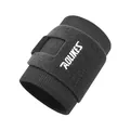 AOLIKES black sports compression wrist brace with adjustable strap for fitness support - Black (Single Piece) / Black