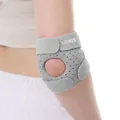 AOLIKES breathable gray compression elbow brace with silicone padding for sports support - One Size / Light Gray