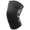 Rodillera profesional de neopreno de 7 mm para levantamiento de pesas en negro y patrón camuflaje - Talla M Adecuado para Circunferencia de Pierna 35-37cm Individual / Camuflaje de Selva A