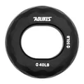 Anillo de silicona Aolikes para fortalecer la mano con doble resistencia de 40LB y 50LB - 40-50LB / Negro
