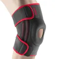 AOLIKES professional sports knee brace with spring support for meniscus protection and gym - S/M (1 Piece) / Gray Red