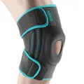 AOLIKES professional sports knee brace with spring stabilizers for running and cycling - S/M (1 Piece) / Grey Blue