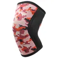 Rodillera de compresión de 7 mm camuflaje rosa para levantamiento de pesas y squats - Camuflaje Carmesí-B