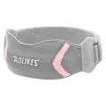 Breathable grey and pink sports patellar tendon strap for running and gym knee support. - Peach Pink