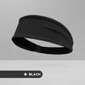 Breathable wide sports sweatband in sleek black for fitness and yoga - Cool Black