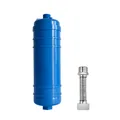 Hochleistungs-RV- und Marine-Wasserfilter in Blau mit flexiblem silbernem Metallschlauch - Blau
