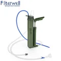 Tragbare grüne Outdoor-Wasserfilterpumpe mit UF-Membran und Schläuchen zum Wandern. - Armeegrün