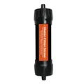Close-up view of portable outdoor water filter straw with UF ultrafiltration technology - Red