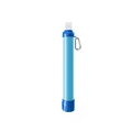 Tragbarer blauer Outdoor-Wasserfilterstrohhalm mit UF-Filterung und Karabiner - Langer Stil / Hellblau