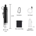 Kit cannuccia filtrante per acqua portatile con moschettone e sacca d'acqua - Set Depuratore d'Acqua da Esterno / Nero