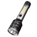 Lampe de poche LED rechargeable portable avec double source lumineuse et étanche. - Métal canon