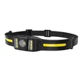 Lightweight high-power smart sensor headlamp with adjustable strap and COB light strip - LED Spot and COB Flood Induction Style (H306)