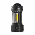 Portable black LED camping lantern with integrated star projector dome for outdoors - 102*235mm / L900B Starry Black Battery
