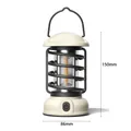 Portable beige retro camping lantern variant, dimensions 150mm height by 86mm width - L18 Battery Powered / 86x150mm / Off White