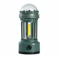 Retro green portable LED camping lantern with disco ball star projection lighting effect - 101*211mm / L900B Rainbow Green Battery