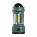 Portable vintage green LED camping lantern with starry sky projector dome and COB light source - 102*235mm / L900B Starry Green Battery