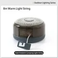 Draagbare 8m LED camping lichtsnoer met geïntegreerde haspel voor outdoor tenten - Warm Licht / Zwart