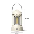 Beige retro outdoor camping lantern with built-in fan and light, 86x155mm dimensions. - L800S (86x155mm) / Off White