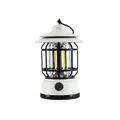 Vintage white rechargeable COB camping lantern with hanging hook for outdoor tent lighting - L17 Battery Type (Large) / 115*186mm / White