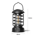 Portable black outdoor camping lantern with 150mm height and spiral cage design - L18 Battery Powered / 86x150mm / Black